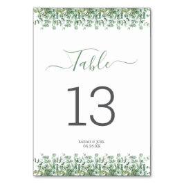 Tarjeta De Mesa Eucalyptus Boda