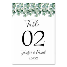 Tarjeta De Mesa Eucalyptus Boda de Verdor Botánico