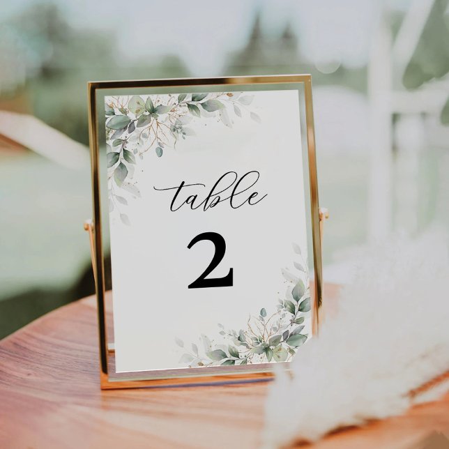 Tarjeta De Mesa Eucalyptus Boda Floral Números de tabla (Subido por el creador)