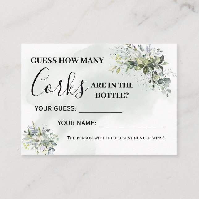 Tarjeta De Mesa Eucalyptus Cuántas fichas de juego bilingües de co (Anverso)