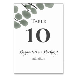 Tarjeta De Mesa Eucalyptus deja tema