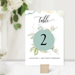 Tarjeta De Mesa Eucalyptus Elegant Greeneration Boda, Green Table