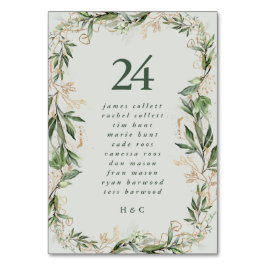 Tarjeta De Mesa Eucalyptus Elegante Vidrio Verde Británico