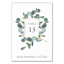 Tarjeta De Mesa Eucalyptus Escudo | Boda acuarela