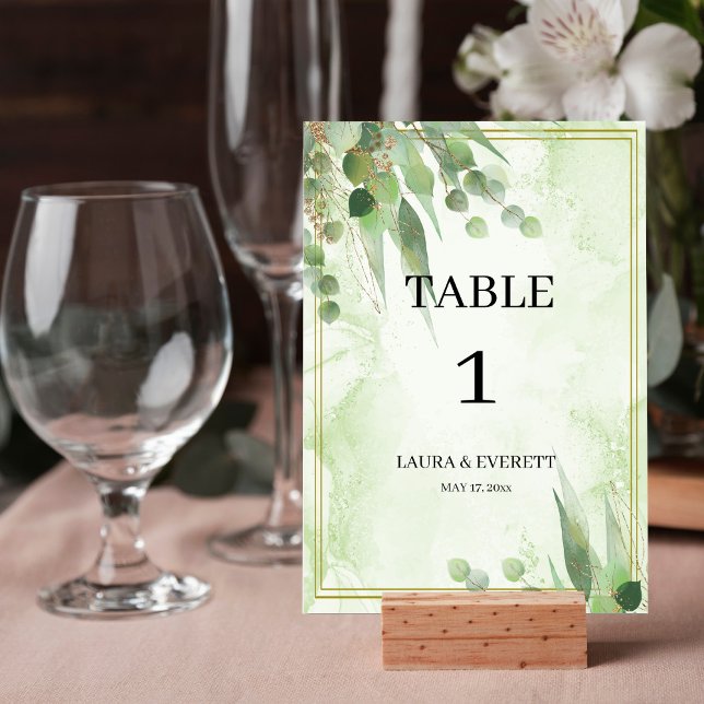 Tarjeta De Mesa Eucalyptus Frame Green Gold Folicolor (Subido por el creador)