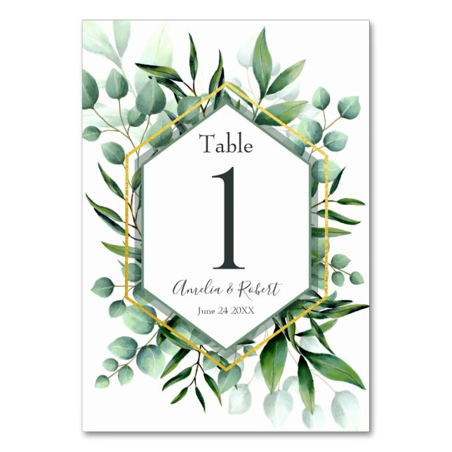 Tarjeta De Mesa Eucalyptus Greenery (Anverso)