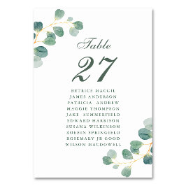 Tarjeta De Mesa Eucalyptus Greenery Elegant Wedding Guest Name