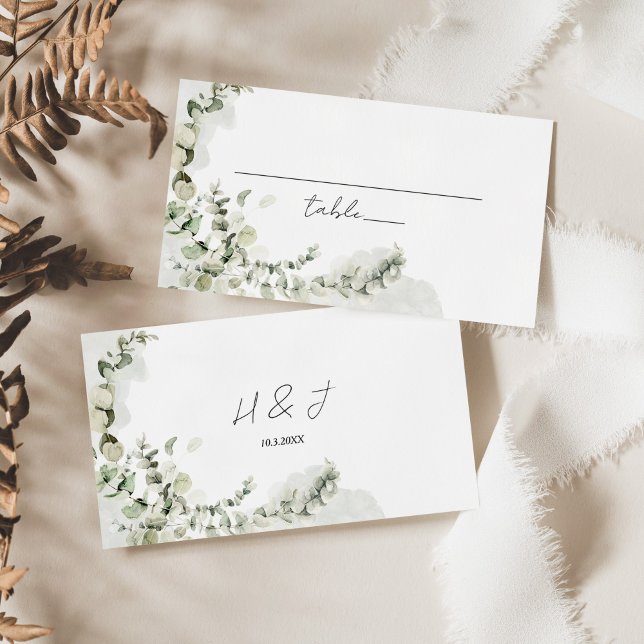 Tarjeta De Mesa Eucalyptus Greenery Elegante Boda (Subido por el creador)