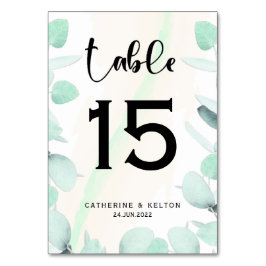 Tarjeta De Mesa Eucalyptus Greenery Simple y Moderno