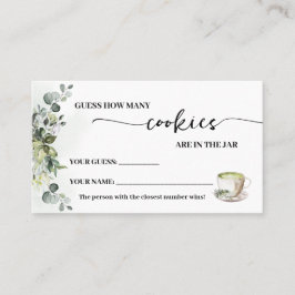 Tarjeta De Mesa Eucalyptus Matcha How many Cookies Game Card