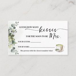 Tarjeta De Mesa Eucalyptus Matcha How many Kisses for Mrs Card