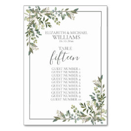 Tarjeta De Mesa Eucalyptus Nombre de Invitado Verde Sage Botánico