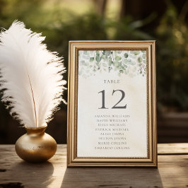 Tarjeta De Mesa Eucalyptus Sage Green Boda