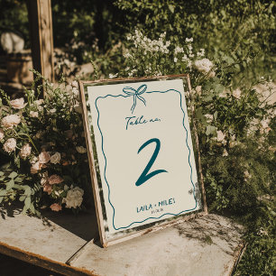 Tarjeta De Mesa Evento de boda caprichoso dibujado a mano