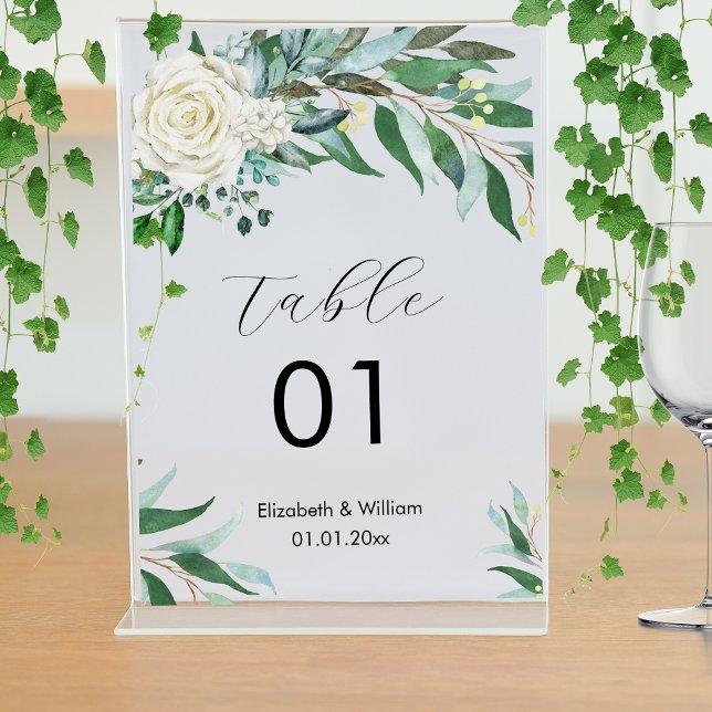 Tarjeta De Mesa Evento de Boda de la vegetación floral (Subido por el creador)