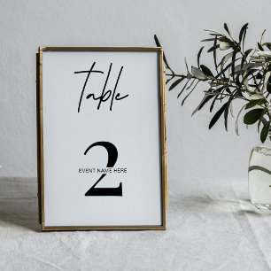 Tarjeta De Mesa Evento profesional Número simple de tabla en blanc