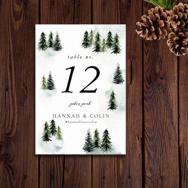 Tarjeta De Mesa Evergreen Mountain Glen Blanco Verde Negro (Subido por el creador)