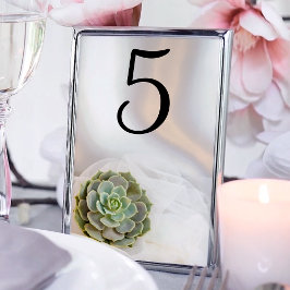 Tarjeta De Mesa Éxito verde en los números de tabla de Bodas blanc