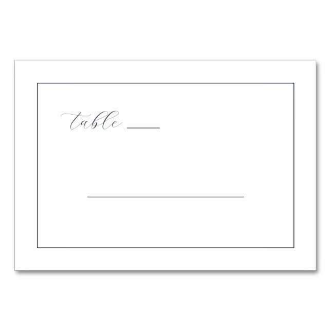 Tarjeta De Mesa Exquisite Navy Calligraphy Table (Anverso)