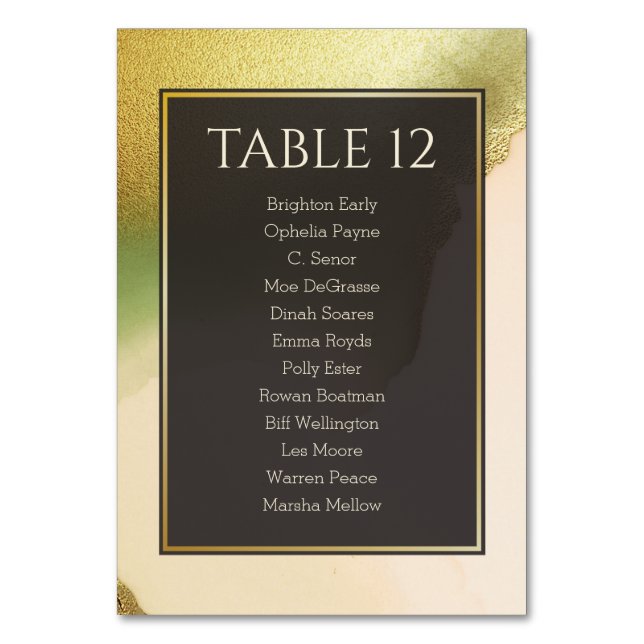 Tarjeta De Mesa Fab Chartreuse 🤵 Boda de presupuesto audaz y eleg (Anverso)