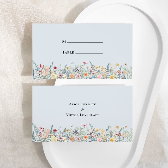 Tarjeta De Mesa Fácil Boda azul turbio Fern (Subido por el creador)