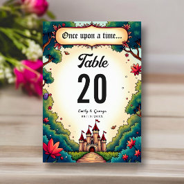 Tarjeta De Mesa Fairtale Once Upon A Time Castle Woodland Boda