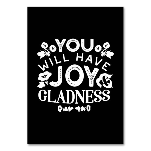 Tarjeta De Mesa Faith and Happiness – Joy and Gladness Quotes (Anverso)