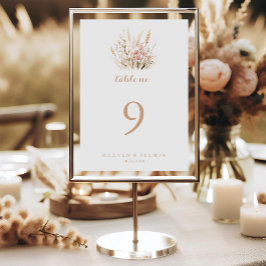 Tarjeta De Mesa Fall Meadow Wild Floral Boda