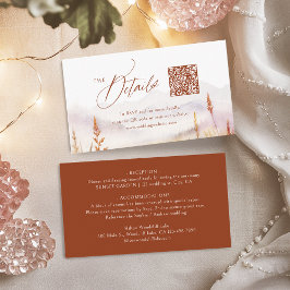 Tarjeta De Mesa Fall Wildflower Mountain Rustic QR code Details