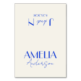 Tarjeta De Mesa Fancy Blue Ivory Old Money Wedding Place Cards