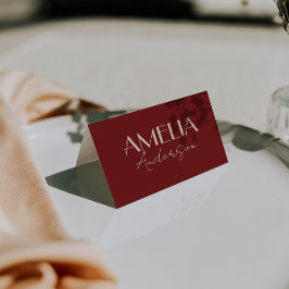 Tarjeta De Mesa Fancy Deep Red Cream Old Money Wedding Place Cards