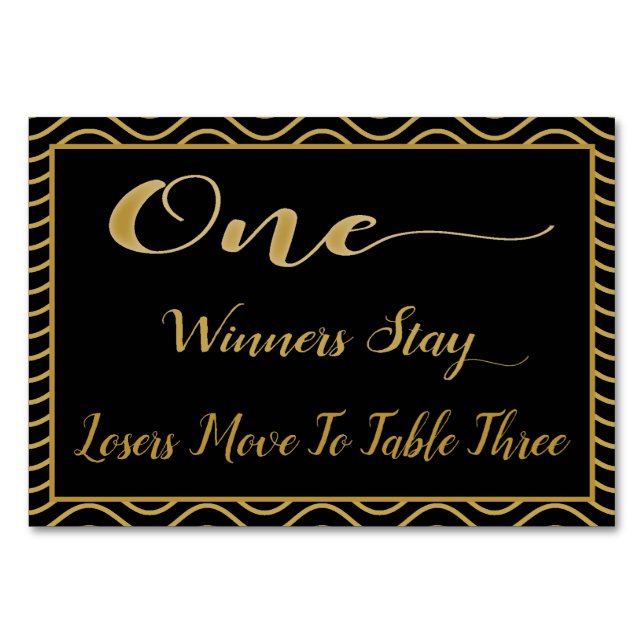Tarjeta De Mesa Fancy Gold Bunco Table Card #1 (Reverso)