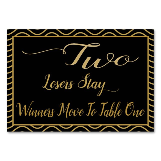 Tarjeta De Mesa Fancy Gold Bunco Table Card #2 (Reverso)