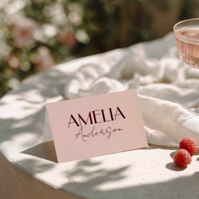 Tarjeta De Mesa Fancy Sweet Cream Wine Classy Wedding Place Cards (Subido por el creador)