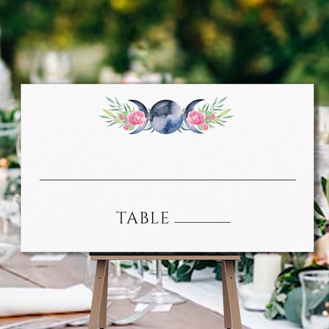 Tarjeta De Mesa Fase lunar Roses rosas rosas Boda metafísico flora (Subido por el creador)