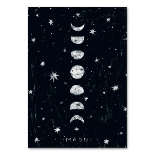 Tarjeta De Mesa Fases de la carta de la mesa lunar