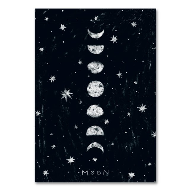 Tarjeta De Mesa Fases de la carta de la mesa lunar (Anverso)