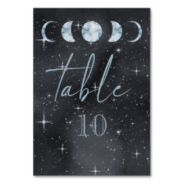 Tarjeta De Mesa Fases de la luna nocturna estrellada Celestial