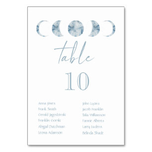 Tarjeta De Mesa Fases minimalistas de la luna Boda celeste