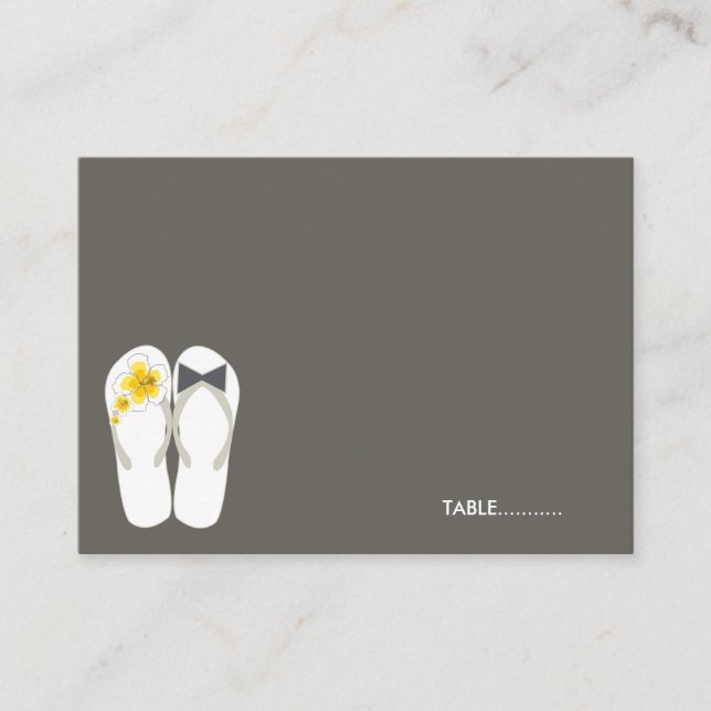 Tarjeta De Mesa fatfatin Beach Hibiscus Flip Flops Guest Place Car (Anverso)