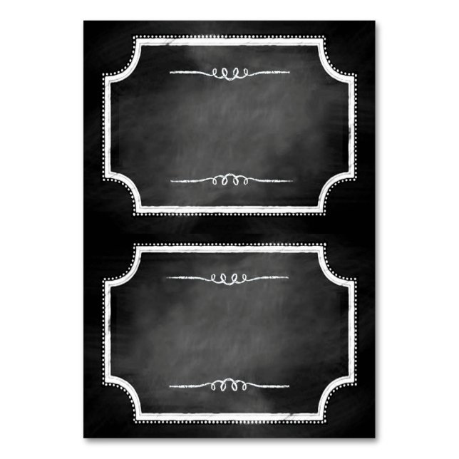 Tarjeta De Mesa Faux Chalkboard Tented Name Place Cards (Anverso)