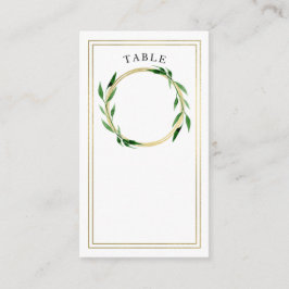 Tarjeta De Mesa Faux Golden Wreath Boda Place Card