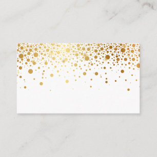 Tarjeta De Mesa Faux Relieve metalizado dorado Confetti Dots Elega