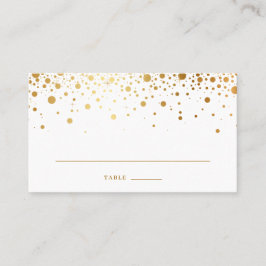 Tarjeta De Mesa Faux Relieve metalizado dorado Confetti Dots Elega