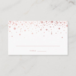Tarjeta De Mesa Faux Rosa Relieve metalizado dorado Confetti Dots