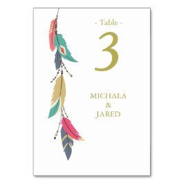 Tarjeta De Mesa Feather Boda