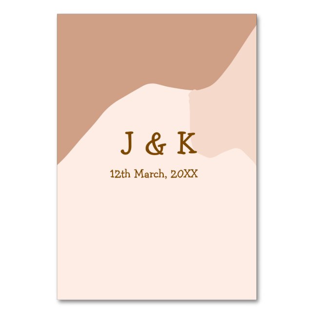 Tarjeta De Mesa Fecha del nombre del boda del naranja del boho de  (Anverso)