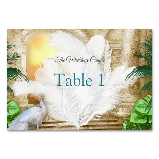 Tarjeta De Mesa Feeds Royal Peacock (Anverso)