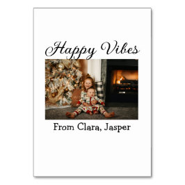 Tarjeta De Mesa Felices vibraciones niños Navidades familiares Inv
