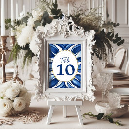 Tarjeta De Mesa Felicidad Azul Orgánica Floral